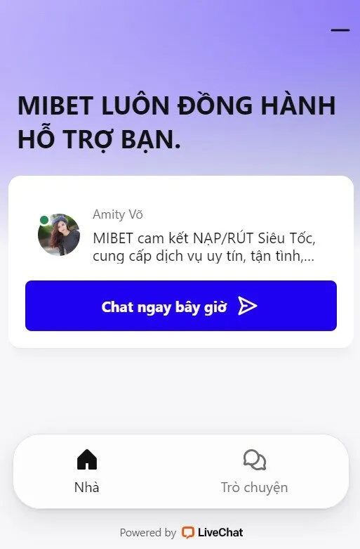 Mibet có chế độ chăm sóc khách hàng tuyệt vời